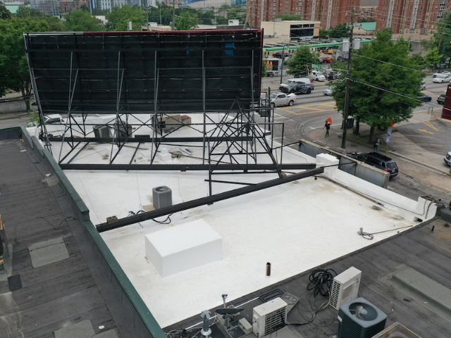 TPO membrane on a commercial building project